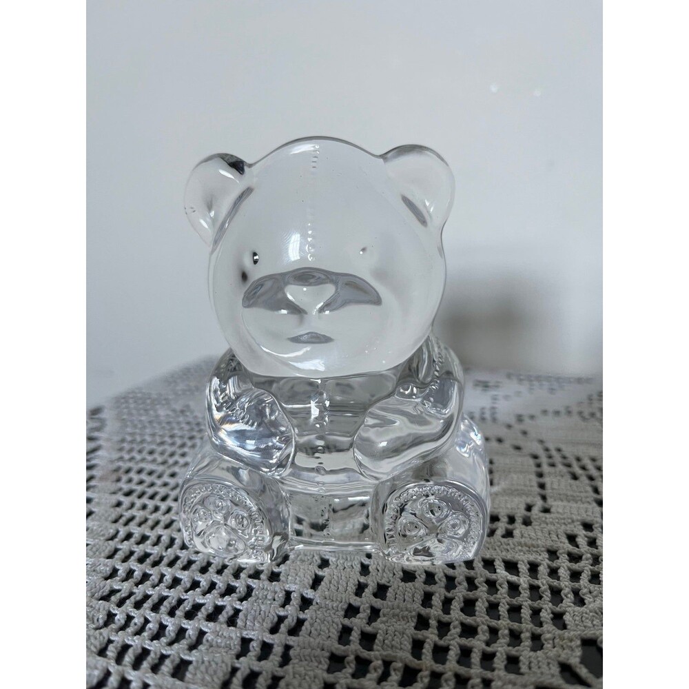 Partylite Glass Teddy Bear Tealight Holder